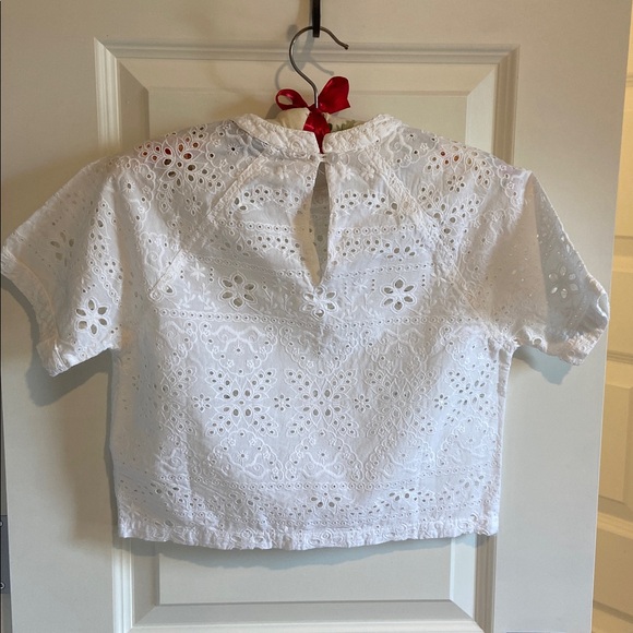 Topshop White Eyelet Blouse - Picture 3 of 4